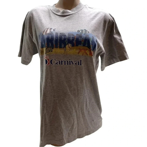 Carnival The Fun Ships Grey Tee Size Medium Preloved - Picture 1 of 6